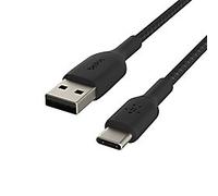 Belkin BoostCharge Braided USB C charger cable, USB-C to USB-A cable, USB type C charging cable for iPhone 16, 15, Samsung Galaxy S24, S23, Pixel, iPad, MacBook, Nintendo Switch and more - 3m, Black