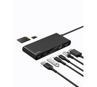 Belkin Connect 8-Port USB C Hub, Supports Display w/Resolutions up to 4K@60Hz - Works with Mac, Windows, and Chromebook - 100W PD w/ 10Gbps Data Transfer Speeds & 2.5Gbps Ethernet - Black
