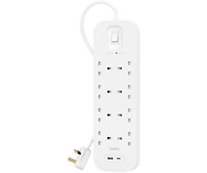 Belkin Connect Surge Protector 8-Way Outlet With 1 USB-C & 1 USB-A 2M White