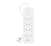 Belkin 8 Socket 2m USB A & C Surge Protected Extension Lead