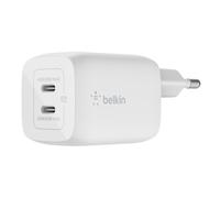 Belkin Dual USB-C GaN 65W PD and PPS Compact Rapid Mains Charger, White