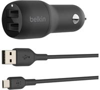 Belkin Dual USB Car Charger 24W (4.8A) with 1m Micro-USB Cable Fast Charging