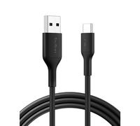 Belkin Eco Braided USB-A to USB-C Cable (6.6ft, 15W) - Soft, Flexible Fast-Charging Cable, Type C Charger Cord for iPhone 16 & 15 Series, Galaxy S25, Pixel 9, iPad Pro, & More - Black (USB 2.0)