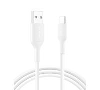 Belkin Eco Braided USB-A to USB-C Cable (6.6ft, 15W) - Soft, Flexible Fast-Charging Cable, Type C Charger Cord for iPhone 16 & 15 Series, Galaxy S25, Pixel 9, iPad Pro, & More - White (USB 2.0)