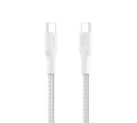 Belkin Eco Braided USB-C to USB-C Cable (1M, 240W) - Soft, Flexible Fast-Charging Cable, Type C Charger Cord for iPhone 16, Galaxy S25, Pixel 9, MacBook, iPad Pro, & More - White (USB 2.0)
