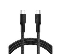 Belkin Eco Braided USB-C to USB-C Cable (2M, 240W) - Soft, Flexible Fast-Charging Cable, Type C Charger Cord for iPhone 16, Galaxy S25, Pixel 9, MacBook, iPad Pro, & More - Black (USB 2.0)