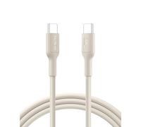 Belkin Eco USB-C to USB-C Cable 6.6ft, 60W - Soft, Braided, Flexible Fast Charging Cable, Type C Charger Cord for iPhone 16, Galaxy S25, Pixel 9, MacBook, iPad Pro, & More - Sand