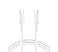 Belkin Eco USB-C to USB-C Cable 6.6ft, 60W - Soft, Braided, Flexible Fast Charging Cable, Type C Charger Cord for iPhone 16, Galaxy S25, Pixel 9, MacBook, iPad Pro, & More - White