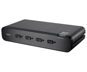 Belkin F1DN104W-3EA Black KVM switch F1DN104W-3EA, 3840 x 2160 pixels, 3840 x 2160 pixels, USB, PS/2, USB, PS/2, HDMI/DisplayPort, Black