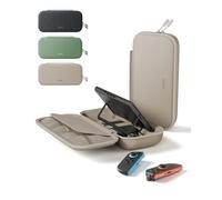 Belkin Gaming Charger Case Compatible with Nintendo Switch 2, with Removable 10,000mAh Power Bank, LCD Display, 30W Fast Charging, Charger with Holder for AirTag & Games - Sand