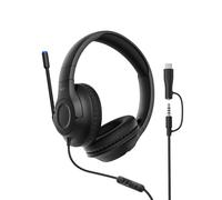 Belkin Gaming Inspire Kids Wired Headphones with USB-C Dongle, Adjustable Boom Microphone, 85dB Safe Volume Limit for Nintendo Switch 2, iPhone 16, Samsung Galaxy S25, Tablet, Ideal for Travel - Black