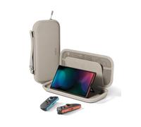 Belkin Gaming Nintendo Switch 2 Case Travel Bag with AirTag Holder & Game Card Storage Pocket - Portable Lightweight Carrying Case with Hard Shell & Soft Interior, Gaming Travel Essentials - Sand
