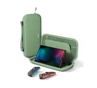 Belkin Gaming Nintendo Switch 2 Case Travel Bag with AirTag Holder & Game Card Storage Pocket - Portable Lightweight Carrying Case with Hard Shell & Soft Interior, Gaming Travel Essentials - Green