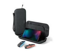 Belkin Gaming Nintendo Switch 2 Case Travel Bag with AirTag Holder & Game Card Storage Pocket - Portable Lightweight Carrying Case with Hard Shell & Soft Interior, Gaming Travel Essentials - Charcoal