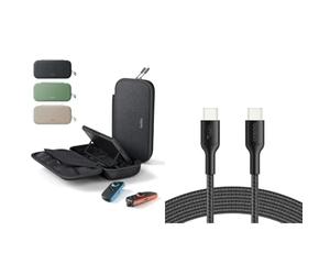 Belkin Gaming Nintendo Switch 2 Charger Case with Removable 10,000mAh Power Bank and Gaming USB-C to USB-C Cable 60W (6.6ft), Braided Type C Charger