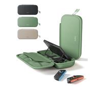 Belkin Gaming Nintendo Switch 2 Charger Case with Removable 10,000mAh Power Bank, LCD Display, 20W Fast Charging Nintendo Switch Charger with Holder for AirTag & Games - Green