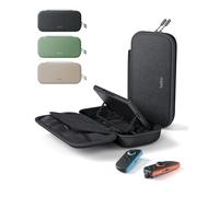 Belkin Gaming Nintendo Switch 2 Charger Case with Removable 10,000mAh Power Bank, LCD Display, 30W Fast Charging Nintendo Switch Charger with Holder for AirTag & Games - Charcoal