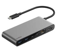 Belkin Connect 8-Port USB C Hub, Supports Display w/Resolutions up to 4K@60Hz - Works with Mac, Windows, and Chromebook - 100W PD w/ 10Gbps Data Transfer Speeds & 2.5Gbps Ethernet - Grey