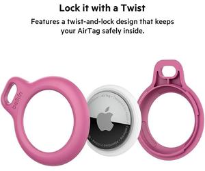 Belkin KEYRING FOR APPLE AIRTAG PINK SECURE HOLDER WITH KEYRING :: F8W973BTPNK