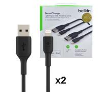 Belkin Caa001bt1mbk2pk Usb-a To Lightning Cable 1 M 2 Units