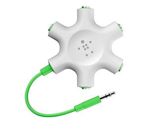 Belkin MixIt Colour Range Rockstar Multi 5 Way Splitter for Headphone - White, F8Z274BT