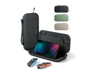 Belkin Nintendo Switch 2 Case Travel Bag w/AirTag Holder & Game Card Storage Pocket - Portable Lightweight Protective Carrying Case w/Hard Shell & Soft Interior, Gaming Travel Essentials - Charcoal