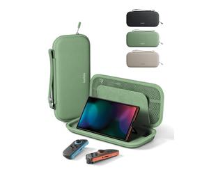 Belkin Nintendo Switch 2 Case Travel Bag with AirTag Holder and Playing Card Storage Bag - Portable Lightweight Protective Case with Hard Shell and Soft Lining Gaming Travel Accessories - Sage