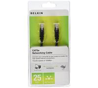 Belkin PCF5-25BKS-SN 7.6 m Black Network Cable - RJ-45 Network Cable (3 m, Cat5e, Rj45, Cat5e, Black)