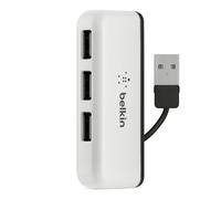 Belkin Portable 4 Port Travel USB Hub, White/Black
