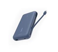 Belkin Portable Charger, Power Bank with Integrated Cable 20K PD 30W - Fast Charging USB-C Power Delivery, Portable Charger for iPhone 16 Series, iPad Pro, Galaxy S25 Series, and More - Blue