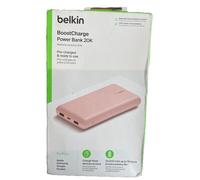 Belkin Power Bank 20K Boostcharge Pro 20000mAh USB-A & C 15w Pre charged Pink
