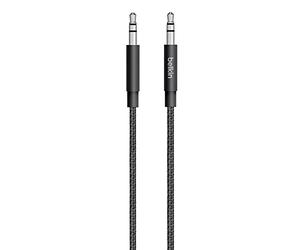Belkin Premium 3.5 mm Braided Tangle Free Aux Cable with Aluminuim Connectors - Black