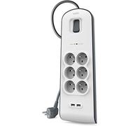 Belkin PRISE PARAFOUDRE 6 PRS 650J+CORDON2M 2X2.0 2.4A, white