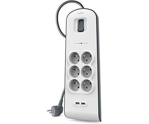 Belkin PRISE PARAFOUDRE 6 PRS 650J+CORDON2M 2X2.0 2.4A, white