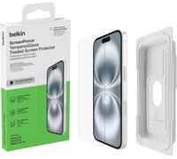 Belkin ScreenForce TemperedGlass Treated Screen Protector for iPhone 15/14 Pro, Slim, Crystal Clear, Scratch-Resistant, Full Screen Tempered Glass Film, Easy Align Tray for Bubble Free Application