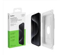 Belkin ScreenForce TemperedGlass Treated Screen Protector for iPhone 15 Pro Max, Slim, Crystal Clear, Scratch-Resistant Tempered Glass Film, Includes Easy Align Tray for Bubble Free Application