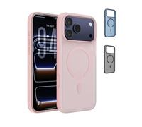 Belkin SheerForce Grip MagSafe Compatible iPhone 17 Pro Case with Slim Design & Anti-Slip Side Lines - Magnetic, Transparent, & Shockproof Protective iPhone Case - Pink