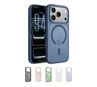 Belkin SheerForce Grip MagSafe Compatible iPhone 17 Pro Case with Slim Design & Anti-Slip Side Lines - Magnetic, Transparent, & Shockproof Protective iPhone Case - Blue