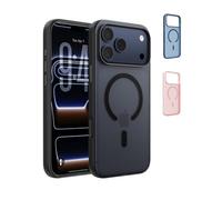 Belkin SheerForce Grip MagSafe Compatible iPhone 17 Pro Case with Slim Design & Anti-Slip Side Lines - Magnetic, Transparent, & Shockproof Protective iPhone Case - Black