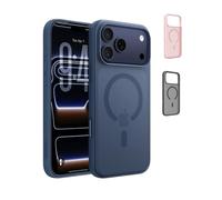 Belkin SheerForce Grip MagSafe Compatible iPhone 17 Pro Case with Slim Design & Anti-Slip Side Lines - Magnetic, Transparent, & Shockproof Protective iPhone Case - Blue