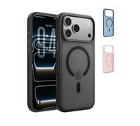 Belkin SheerForce Grip MagSafe Compatible iPhone 17 Pro Case with Slim Design & Anti-Slip Side Lines - Magnetic, Transparent, & Shockproof Protective iPhone Case - Black