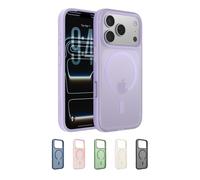 Belkin SheerForce Grip MagSafe Compatible iPhone 17 Pro Case with Slim Design & Anti-Slip Side Lines - Magnetic, Transparent, & Shockproof Protective iPhone Case - Lavender