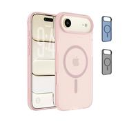 Belkin SheerForce Grip MagSafe Compatible iPhone 17 Pro Max Case with Slim Design & Anti-Slip Side Lines - Magnetic, Transparent, & Shockproof Protective iPhone Case - Pink