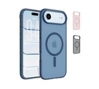 Belkin SheerForce Grip MagSafe Compatible iPhone 17 Pro Max Case with Slim Design & Anti-Slip Side Lines - Magnetic, Transparent, & Shockproof Protective iPhone Case - Blue