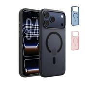 Belkin SheerForce Grip MagSafe Compatible iPhone 17 Pro Max Case with Slim Design & Anti-Slip Side Lines - Magnetic, Transparent, & Shockproof Protective iPhone Case - Black