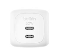 Belkin SmartProtect 2Port USB C Charger 50W, GaN USB Charger with 2 USBC Port...