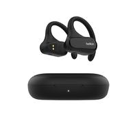 Belkin SoundForm ClearFit Open-Ear Headphones, lightweight wireless earphones with ENC, Bluetooth earbuds with ear hooks, clear calls, 26H playtime, IPX5 running and gym headphones for sports - Black
