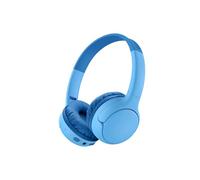 Belkin SoundForm Mini 2 On-Ear Wireless Headphones for Kids - Blue | Bluetooth Kids Headphones, 85dB Volume Limit, 55H Battery, Microphone, Foldable, Stickers, Aux Cable Included, Audio Sharing