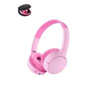 Belkin SoundForm Mini 2 Wireless Headphones for Kids, On-Ear Bluetooth Headphones, 55H Playtime, 85dB Safe Volume Limit, Built-in Microphone, Kids Earphones with Case for iPhone/iPad/Tablet - Pink