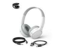 Belkin SoundForm Mini Kids Wireless Headphones w/Built-in Microphone, 30H of Playback Time, Fun Stickers, & Case - Over-Ear Headsets for Online Learning, School, iPhone, iPad, Galaxy, & More - White